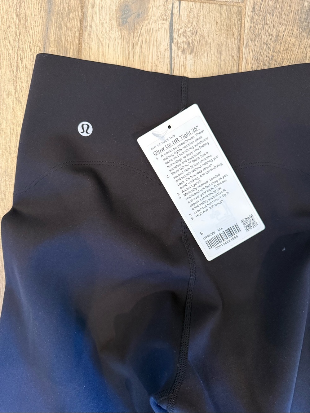 NWT Lululemon Glow Up™ Super-High-Rise Tight 25" - Black, size 6. - Picture 4 of 4